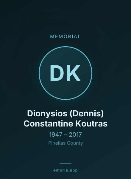 Memorial portrait of Dionysios (Dennis) Constantine Koutras