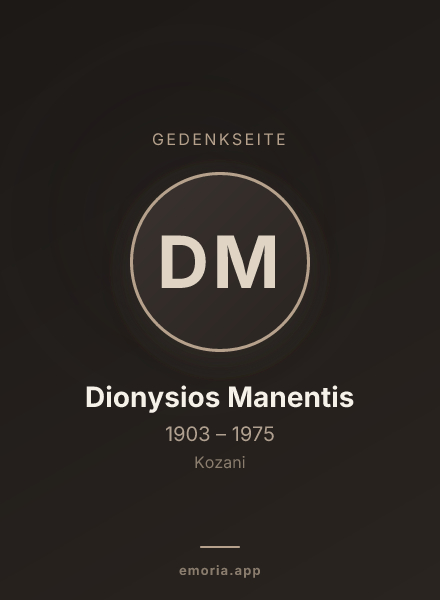 Gedenkportrait von Dionysios Manentis