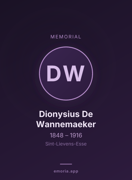 Memorial portrait of Dionysius De Wannemaeker
