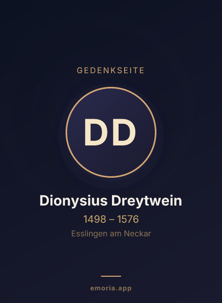 Gedenkportrait von Dionysius Dreytwein