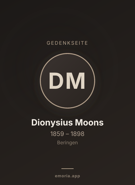 Gedenkportrait von Dionysius Moons
