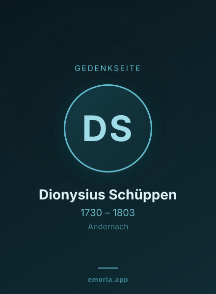 Gedenkportrait von Dionysius Schüppen