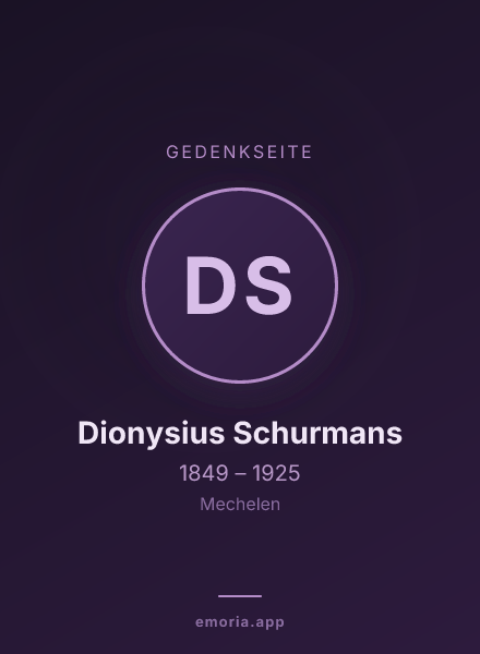 Gedenkportrait von Dionysius Schurmans