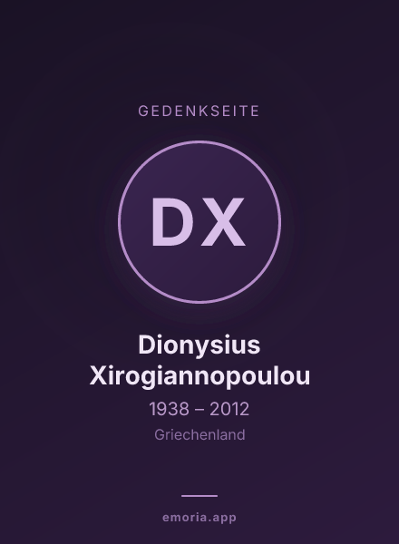 Gedenkportrait von Dionysius Xirogiannopoulou
