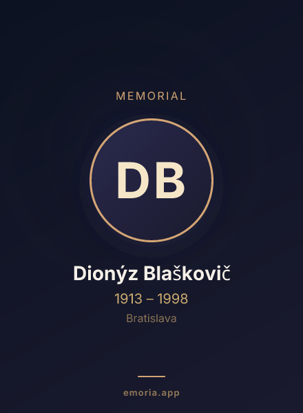 Memorial portrait of Dionýz Blaškovič