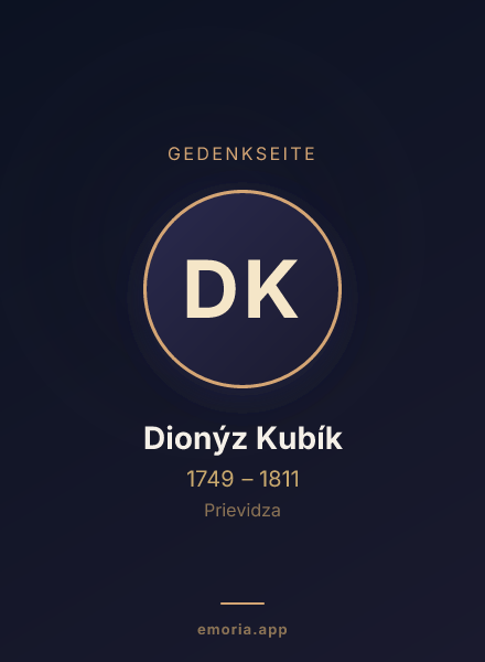 Gedenkportrait von Dionýz Kubík