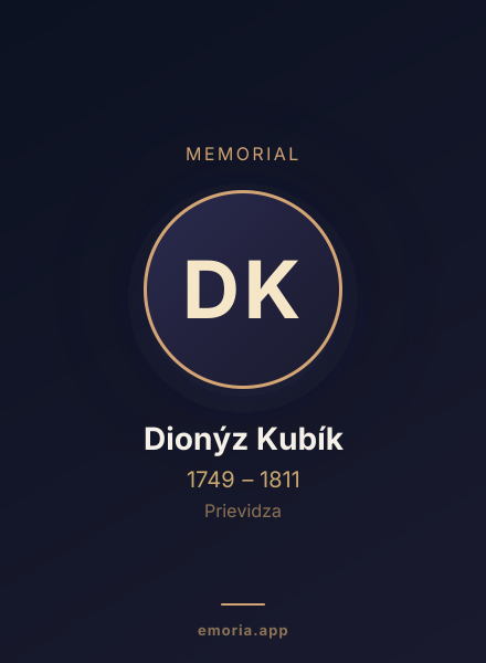 Memorial portrait of Dionýz Kubík