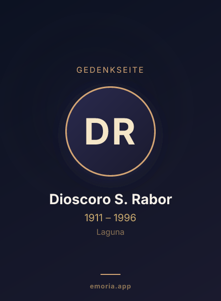 Gedenkportrait von Dioscoro S. Rabor
