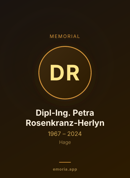 Memorial portrait of Dipl-Ing. Petra Rosenkranz-Herlyn