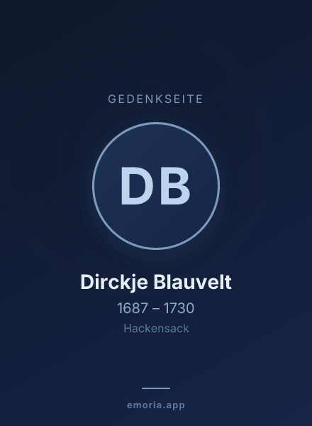 Gedenkportrait von Dirckje Blauvelt