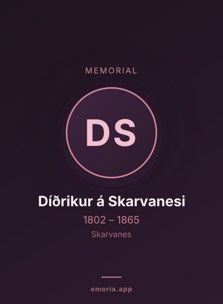 Memorial portrait of Díðrikur á Skarvanesi