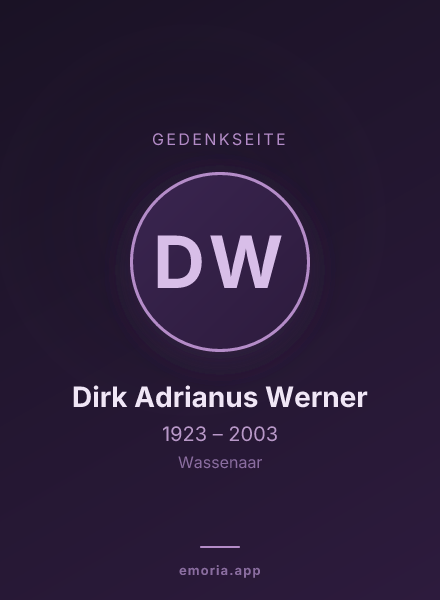 Gedenkportrait von Dirk Adrianus Werner