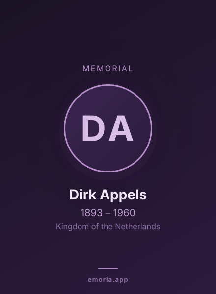 Memorial portrait of Dirk Appels