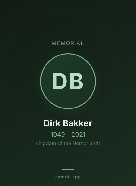 Memorial portrait of Dirk Bakker