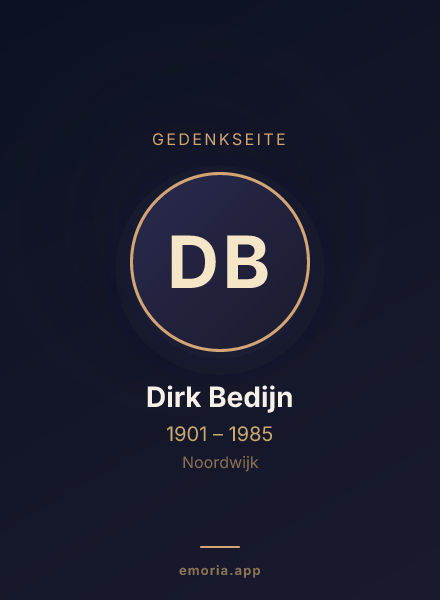 Gedenkportrait von Dirk Bedijn