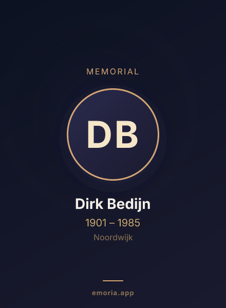 Memorial portrait of Dirk Bedijn