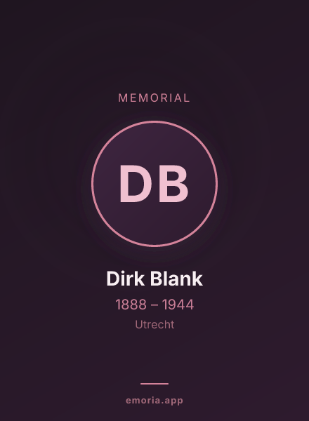 Memorial portrait of Dirk Blank