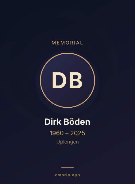 Memorial portrait of Dirk Böden
