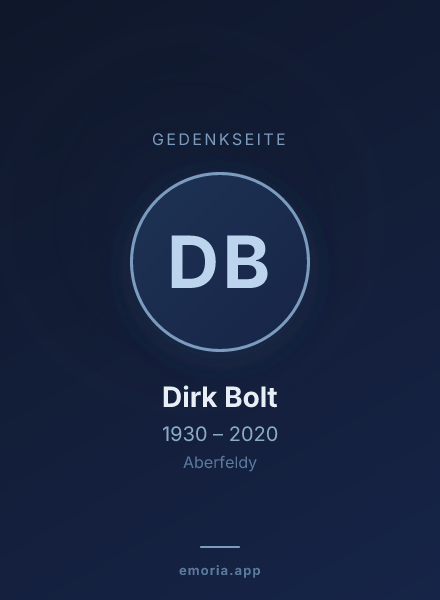 Gedenkportrait von Dirk Bolt