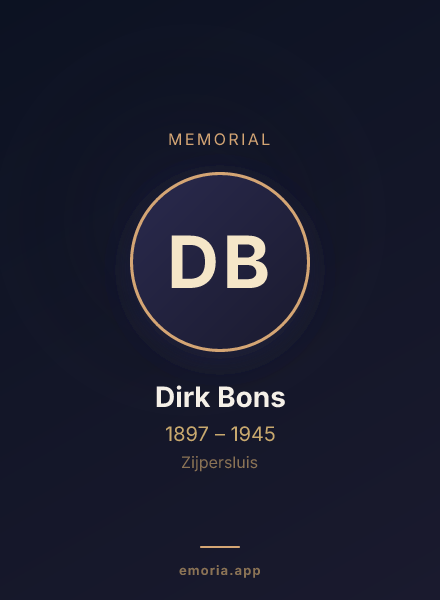 Memorial portrait of Dirk Bons
