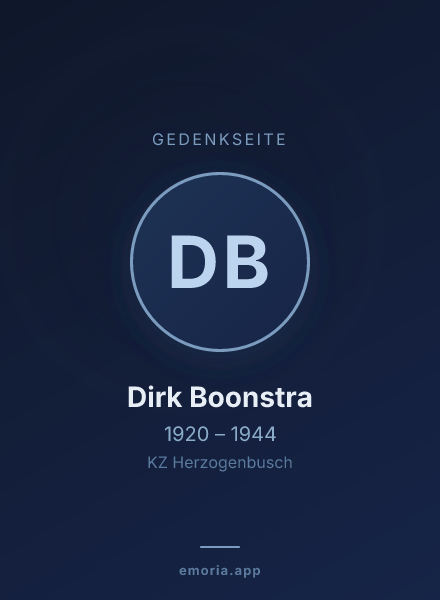 Gedenkportrait von Dirk Boonstra