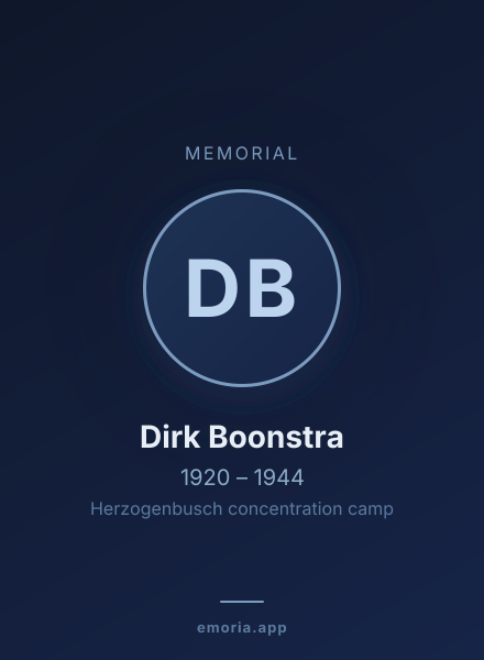 Memorial portrait of Dirk Boonstra