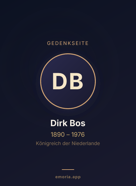 Gedenkportrait von Dirk Bos