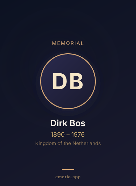 Memorial portrait of Dirk Bos