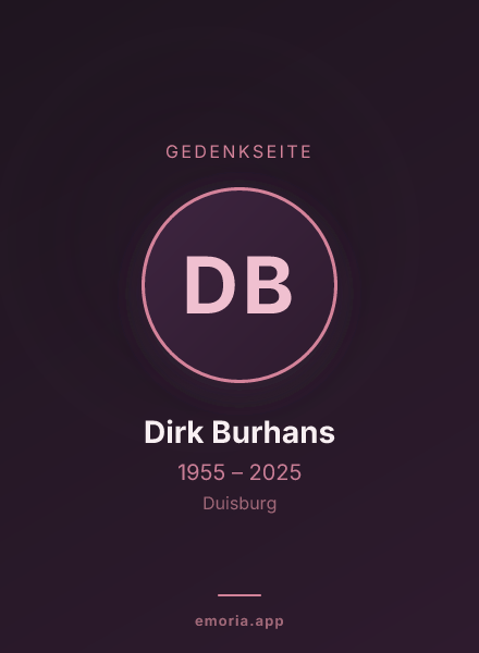 Gedenkportrait von Dirk Burhans
