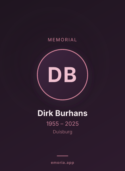 Memorial portrait of Dirk Burhans