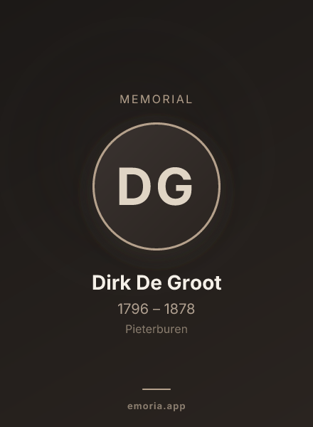 Memorial portrait of Dirk De Groot