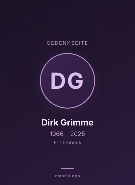 Gedenkportrait von Dirk Grimme