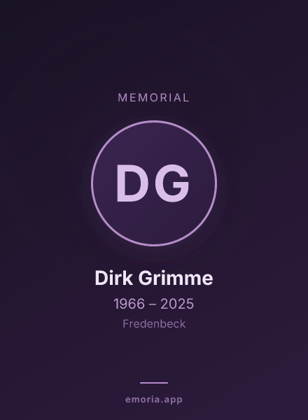 Memorial portrait of Dirk Grimme