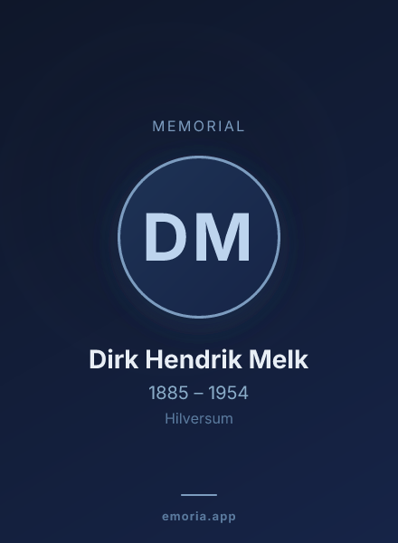 Memorial portrait of Dirk Hendrik Melk