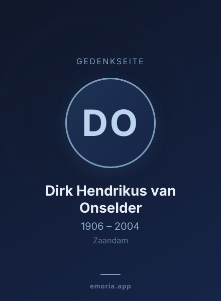 Gedenkportrait von Dirk Hendrikus van Onselder