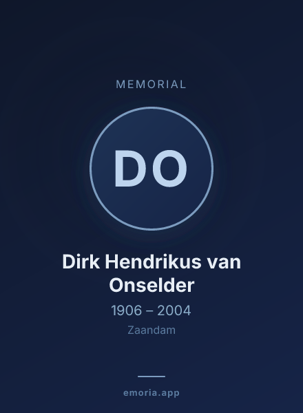 Memorial portrait of Dirk Hendrikus van Onselder