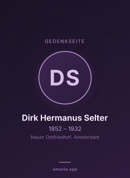 Gedenkportrait von Dirk Hermanus Selter
