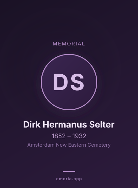 Memorial portrait of Dirk Hermanus Selter