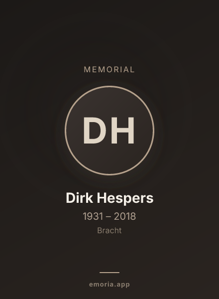 Memorial portrait of Dirk Hespers