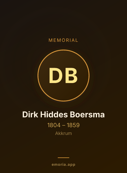 Memorial portrait of Dirk Hiddes Boersma