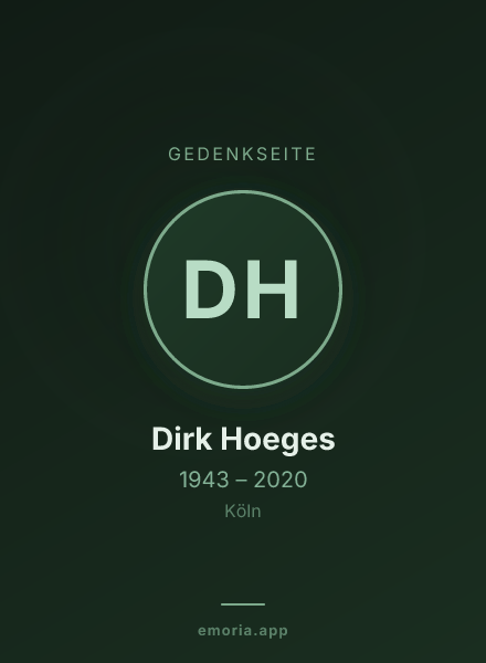 Gedenkportrait von Dirk Hoeges