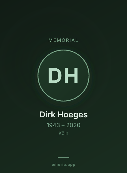 Memorial portrait of Dirk Hoeges