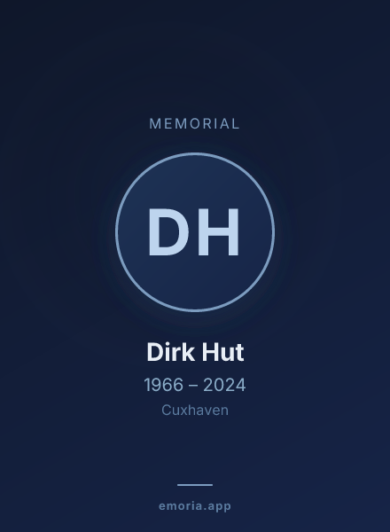 Memorial portrait of Dirk Hut