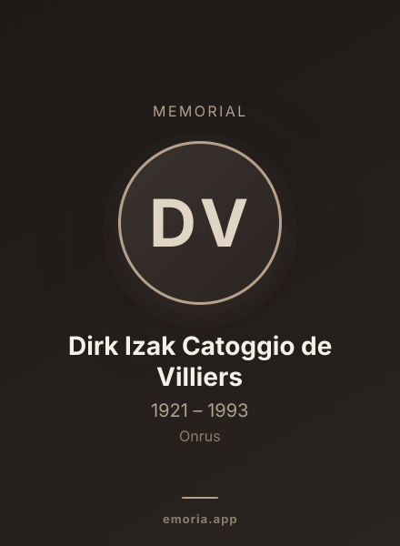Memorial portrait of Dirk Izak Catoggio de Villiers