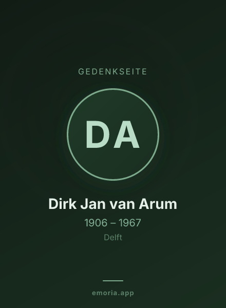 Gedenkportrait von Dirk Jan van Arum
