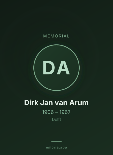 Memorial portrait of Dirk Jan van Arum