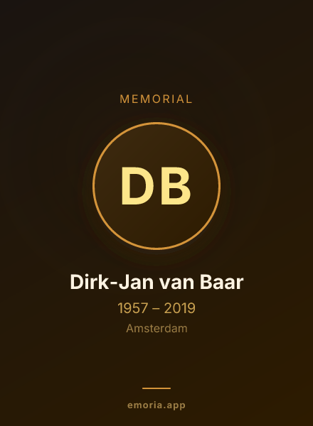 Memorial portrait of Dirk-Jan van Baar