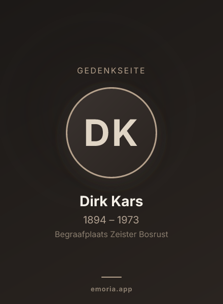 Gedenkportrait von Dirk Kars