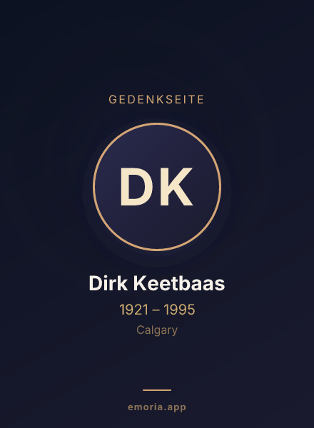 Gedenkportrait von Dirk Keetbaas