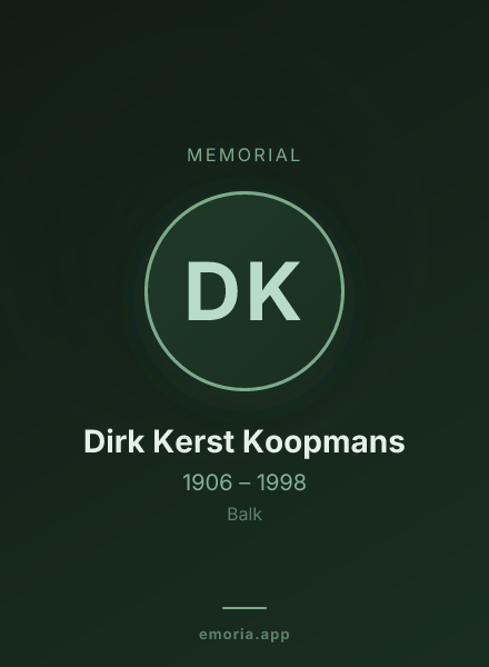 Memorial portrait of Dirk Kerst Koopmans